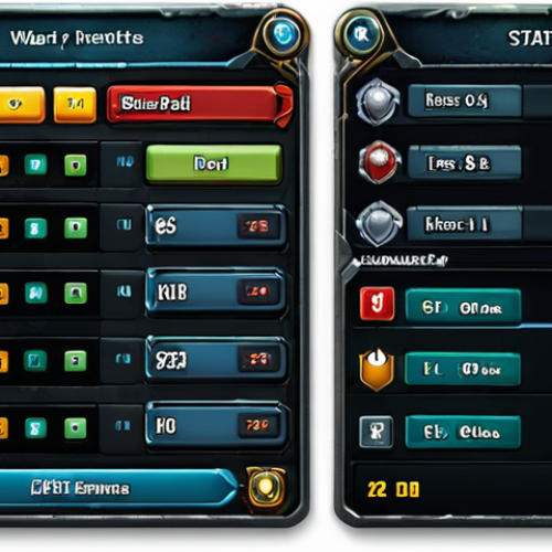 Home 7 **
* **Prompt:** Top War: Battle Game screenshot, detailed view of various equipment stats (attack, defense, HP) displayed on unit cards, Polish interface, UI elements highlighted, vibrant colors.
**